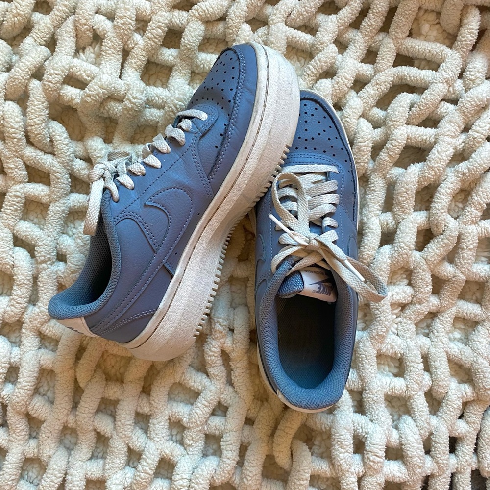 Blue Nike court vision Alta platform sneakers